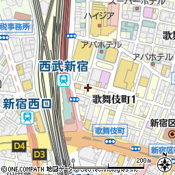 肉貴族 新宿本店周辺の地図