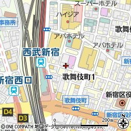 上等焼肉ひらく 歌舞伎町店周辺の地図