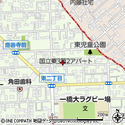 東京都国立市東3丁目3-11周辺の地図