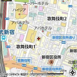 屋内ビアガーデン＆BBQ食べ放題 ワイワイTOKYO 新宿店周辺の地図