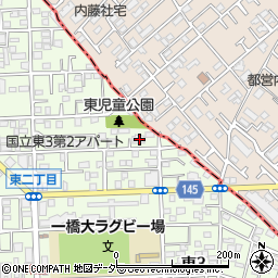 東京都国立市東3丁目3-4周辺の地図