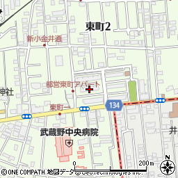 東京都小金井市東町2丁目7周辺の地図