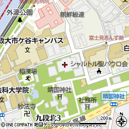 靖國神社遊就館周辺の地図