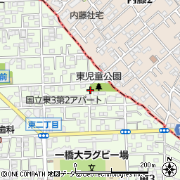 東京都国立市東3丁目3周辺の地図