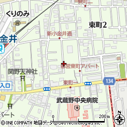 東京都小金井市東町2丁目10周辺の地図