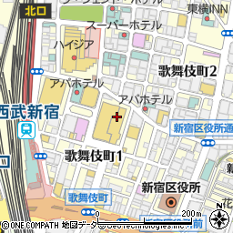 ボン ジュール ホテルグレイスリー新宿店周辺の地図