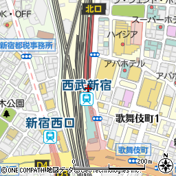 西武新宿駅前公衆トイレ周辺の地図