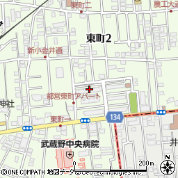 東京都小金井市東町2丁目8周辺の地図