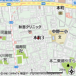 東京都中野区本町3丁目周辺の地図