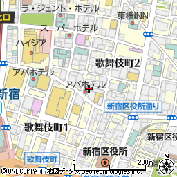 アパホテル新宿歌舞伎町中央周辺の地図