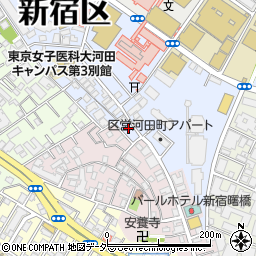 東京都新宿区河田町4周辺の地図
