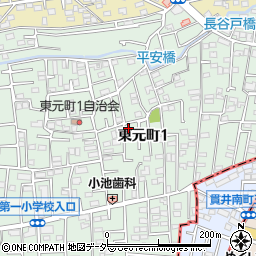 東京都国分寺市東元町1丁目周辺の地図