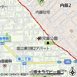 東京都国立市東3丁目1-24周辺の地図