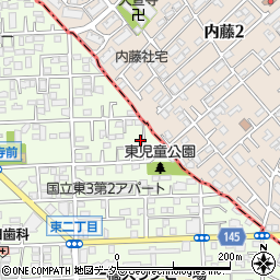 東京都国立市東3丁目1周辺の地図
