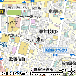 東京都新宿区歌舞伎町周辺の地図
