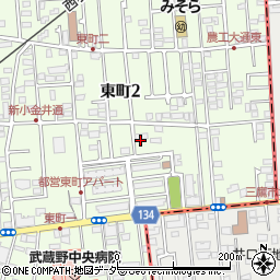 東京都小金井市東町2丁目3周辺の地図