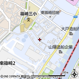 東京都江戸川区東篠崎1丁目周辺の地図