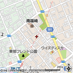 東京都江戸川区南篠崎町3丁目16周辺の地図