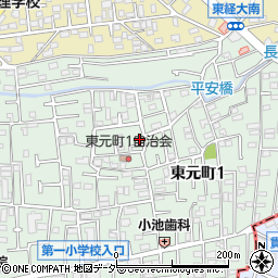 東京都国分寺市東元町1丁目28-24周辺の地図