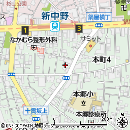 東京都中野区本町4丁目43周辺の地図