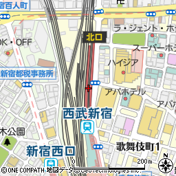 西武新宿駅周辺の地図
