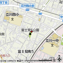 富士見五丁目公園トイレ周辺の地図