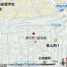 東京都国分寺市東元町1丁目28周辺の地図