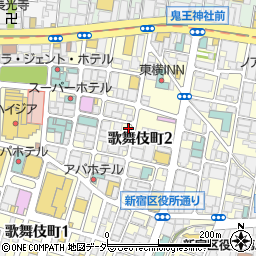 手裏剣道場　新宿・忍者からくり屋敷周辺の地図