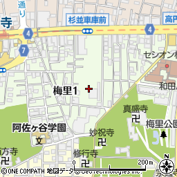 〒166-0011 東京都杉並区梅里の地図