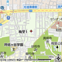 東京都杉並区梅里1丁目周辺の地図