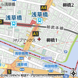 三菱地所パークス台東区柳橋１丁目第２パーキング周辺の地図