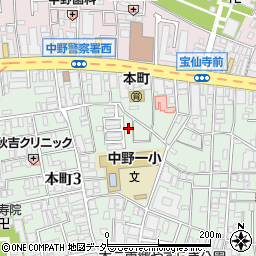 東京都中野区本町3丁目26周辺の地図