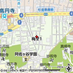 東京都杉並区梅里周辺の地図