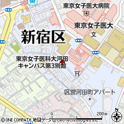 東京都新宿区河田町周辺の地図