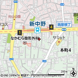 東京都中野区本町4丁目45周辺の地図