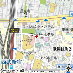 十割蕎麦×つゆしゃぶ 日日－ にちにち－ 新宿本店周辺の地図