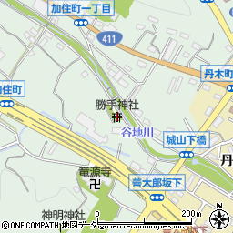 勝手神社周辺の地図