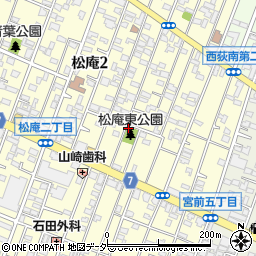 松庵東公園トイレ周辺の地図