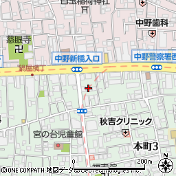 東京都中野区本町3丁目33周辺の地図