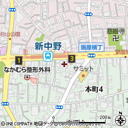 西京信用金庫中野支店周辺の地図