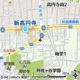 新高円寺地下自転車駐車場周辺の地図