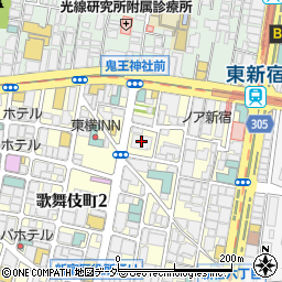プラーズタワー東新宿周辺の地図