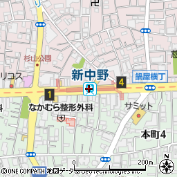 新中野駅周辺の地図
