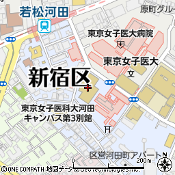 東京女子医科大学病院一号館周辺の地図