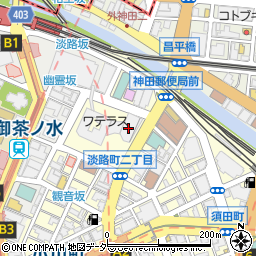 セブンイレブン神田淡路町ワテラス店周辺の地図