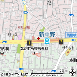 パークジャパン中野中央第２駐車場周辺の地図