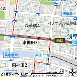 日産レンタカー浅草橋駅西口店周辺の地図