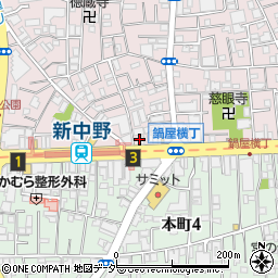 キッチンオリジン　新中野店周辺の地図