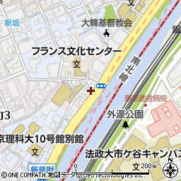 東京都新宿区市谷船河原町7周辺の地図