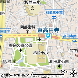 バイパーク東高円寺駐輪場周辺の地図